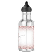 Faux Roos Gold Pink Glitter Monogram Name Cute Waterfles (Rechts)