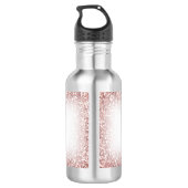 Faux Roos Gold Pink Glitter Monogram Name Cute Waterfles (Achterkant)