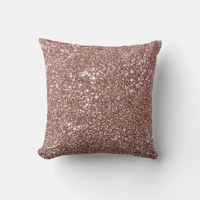 Faux Roos Gold Pink Glitter Texture Kijk uit Kussen (Voorkant)
