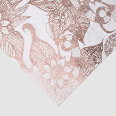  Faux Roos Gold Rustic Floral Tekeningen Tissuepapier (Detail)