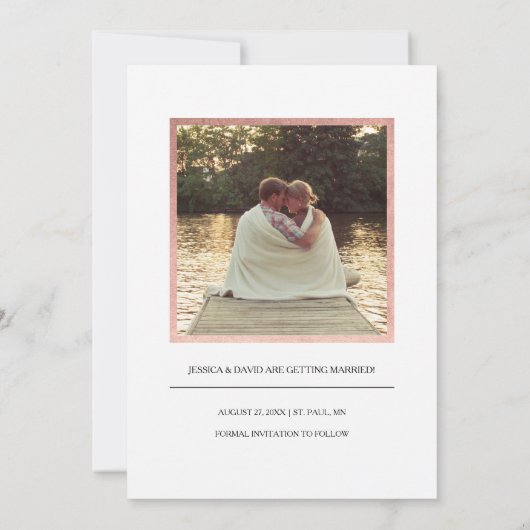 Faux Roos Gold Save the Date (Achterkant)