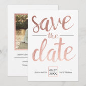 Faux Roos Gold Save the Date (Voorkant / Achterkant)