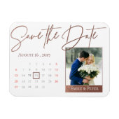 Faux Roos Gold Save the Date Photo Magneet (Horizontaal)