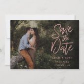Faux Roos Gold Save the Date Post Kaart (Voorkant)