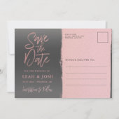 Faux Roos Gold Save the Date Post Kaart (Achterkant)