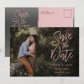 Faux Roos Gold Save the Date Post Kaart (Voorkant / Achterkant)