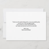 Faux Roos Gold Script Weddenschap Hartelijk dank Bedankkaart (Achterkant)