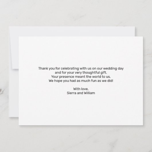 Faux Roos Gold Script Weddenschap Hartelijk dank Bedankkaart (Achterkant)