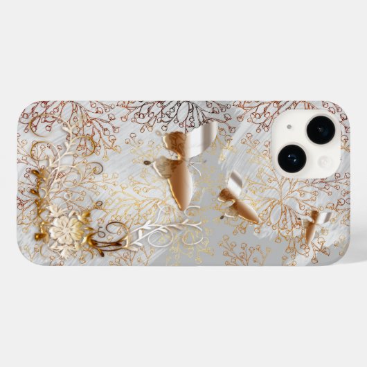 Faux Roos Gold & Silver iPhone 14, alleen daar Case-Mate iPhone Case (Achterkant (horizontaal))