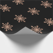 Faux Roos Gold Snowflake op zwart | Kerst van Glam Cadeaupapier (Hoek)