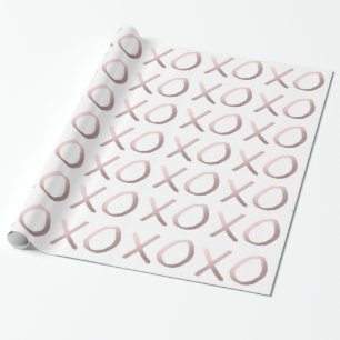 faux roos gold typografie - hugs en kisses xoxo cadeaupapier