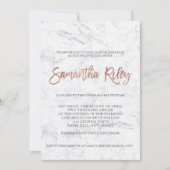 FAUX roos Gold typografie marmer Bat Mitzvah 4 Kaart (Voorkant)