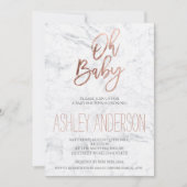 Faux roos gold typografie marmer chic Baby shower Kaart (Voorkant)