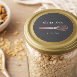 Faux Roos Gold Whisk Logo | Chef Caterer Baker Ronde Sticker