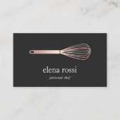 Faux Roos Gold Whisk Logo | Chef Catering Bakery Visitekaartje (Voorkant)