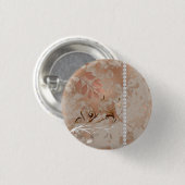 Faux Roos Gold White Pearls Floral Swirl Button (Voorkant /achterkant)