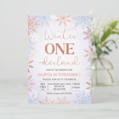 Faux Roos Gold Winter One-derland Verjaardag Kaart (Staand voorkant)