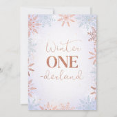 Faux Roos Gold Winter One-derland Verjaardag Kaart (Achterkant)