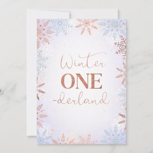 Faux Roos Gold Winter One-derland Verjaardag Kaart (Achterkant)