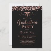 FAUX ROOS GOLD Zwart RN Nurse Graduation Party Kaart (Voorkant)