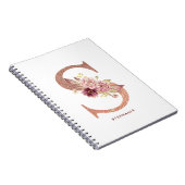 Faux Roos Goud Bloemen Letter S Monogram Notitieboek (Rechterzijde)