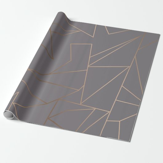 Faux roos goud elegant modern, minimalistisch meet cadeaupapier (Uitgerold)