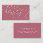 Faux roos goud elegant modern, minimalistisch meet visitekaartje (Voorkant / Achterkant)