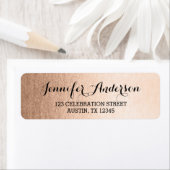 Faux Roos Goud Elegant Script Modern Etiket (Insitu)