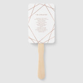 Faux Roos Goud en Wit | Geometrische bruiloft Handwaaier (Achterkant)