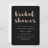 Faux Roos Goud en Zwart Vrijgezellenfeest Kaart (Voorkant)