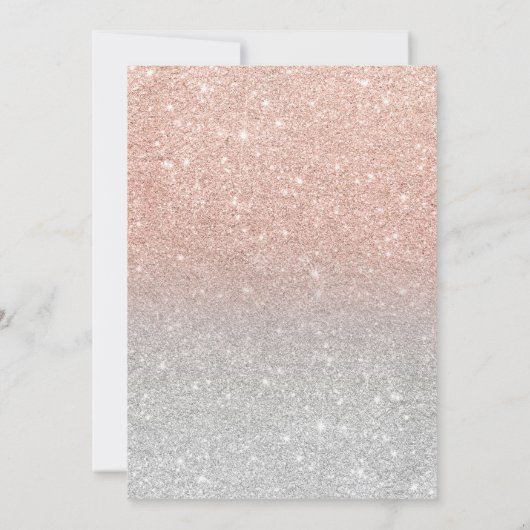 Faux roos goud faux glitter zilver chic 21st Geboo Kaart (Achterkant)