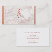 Faux roos Goud folie Muziek Treble Clef Visitekaartje (Voorkant / Achterkant)