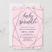 Faux Roos Goud Geometrische Blush Roze Baby Sprink Kaart (Voorkant)