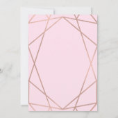 Faux Roos Goud Geometrische Blush Roze Baby Sprink Kaart (Achterkant)