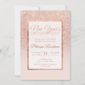 Faux roos goud glitter elegant chic Nieuw jaar Kaart (Voorkant)