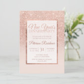 Faux roos goud glitter elegant chic Nieuw jaar Kaart (Staand voorkant)