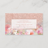 Faux roos goud glitter florale waterverf make-up visitekaartje (Achterkant)