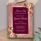 Faux Roos Goud Glitter Roze Bloemen Geslacht Onthu Kaart