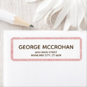 Faux Roos Goud Glitter Roze Folie Retouradres Etiket (Insitu)