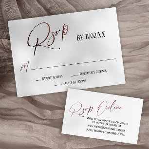 Faux Roos Goud Handschrift Elegant RSVP Informatiekaartje