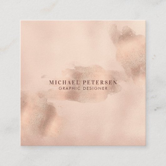 Faux Roos Goud Koper Folie | Grafisch ontwerper Vierkante Visitekaartje (Voorkant)