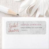 Faux Roos Goud Marmer Adreslabel Etiket (Insitu)