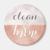 Faux Roos Goud Marmer Ronde Schone Vuile Vaatwasse Magneet (Voorkant)