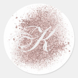 Faux Roos Goud Monogram Sticker