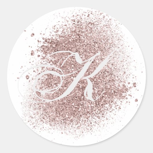 Faux Roos Goud Monogram Sticker (Voorkant)