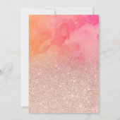 Faux roos goud ombre roze waterverf Sweet 16 Kaart (Achterkant)