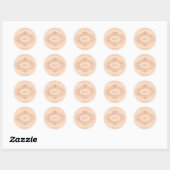  Faux Roos Goud op Blush Pink Monograms Ronde Sticker (Vel)