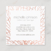 Faux Roos Goud Zee Fan Koraal Interieur Designer Vierkante Visitekaartje (Achterkant)