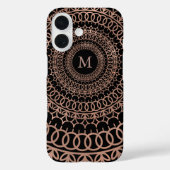 Faux Roos goud & zwart ingewikkelde mandala monogr Case-Mate iPhone Case (Achterkant)