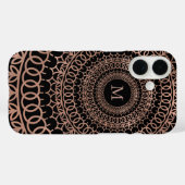Faux Roos goud & zwart ingewikkelde mandala monogr Case-Mate iPhone Case (Achterkant (horizontaal))